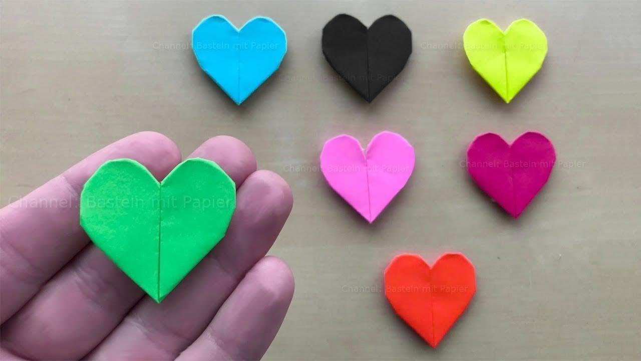 Origami Herz basteln mit Papier ❤ Origami Herzen falten als DIY Geschenk - Bastelideen