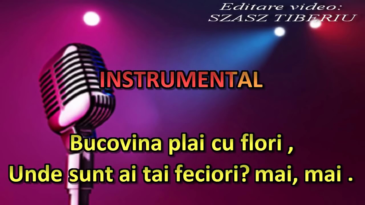 C&acirc;nta cucu bată l vina,versuri originale, karaoke