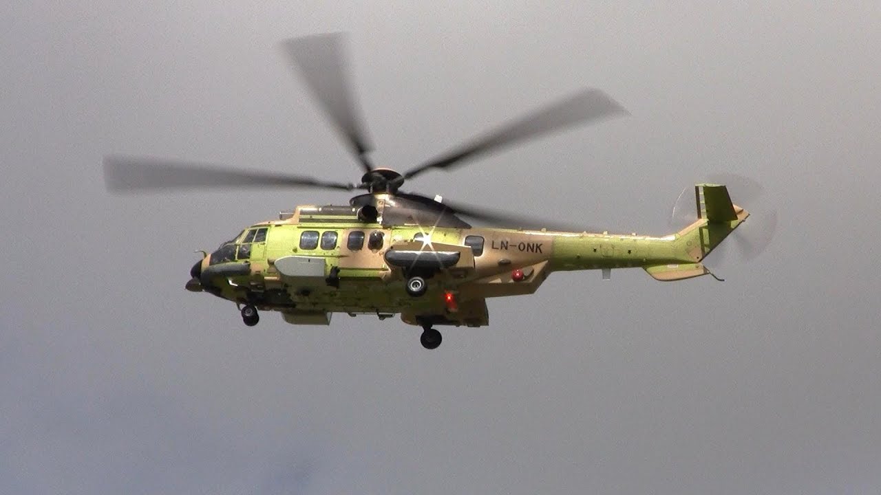 Eurocopter EC225 LP Super Puma ► Landing ✈ Groningen Airport Eelde