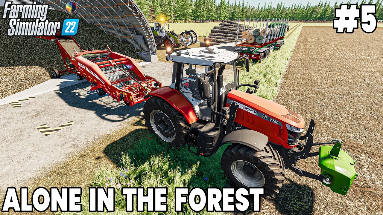 Harvesting FOREST POTATOES & Building Silos - Farming Simulator 22 Timelapse