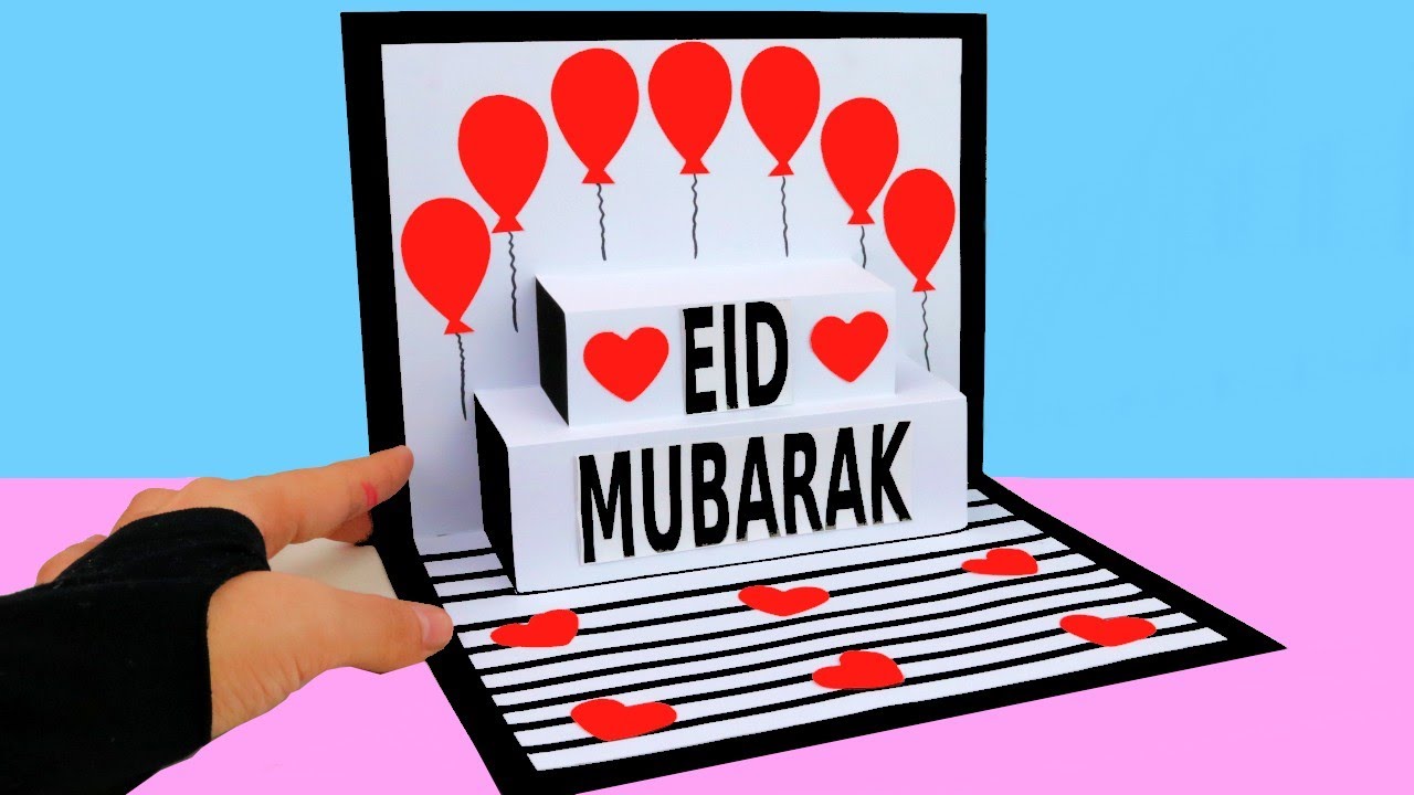 POP UP Eid Mubarak Card 💝 // Handmade easy card Tutorial//Beautiful Eid Card Making card