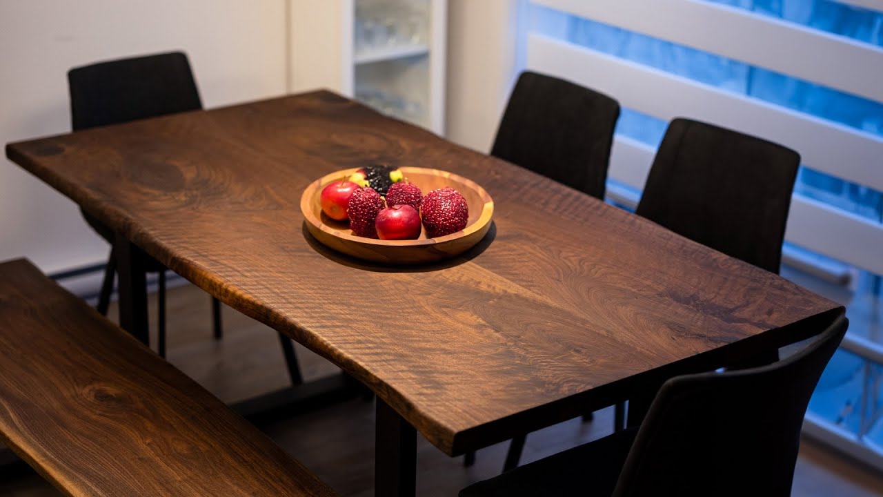 Making a Black Walnut Bookmatched Dining table