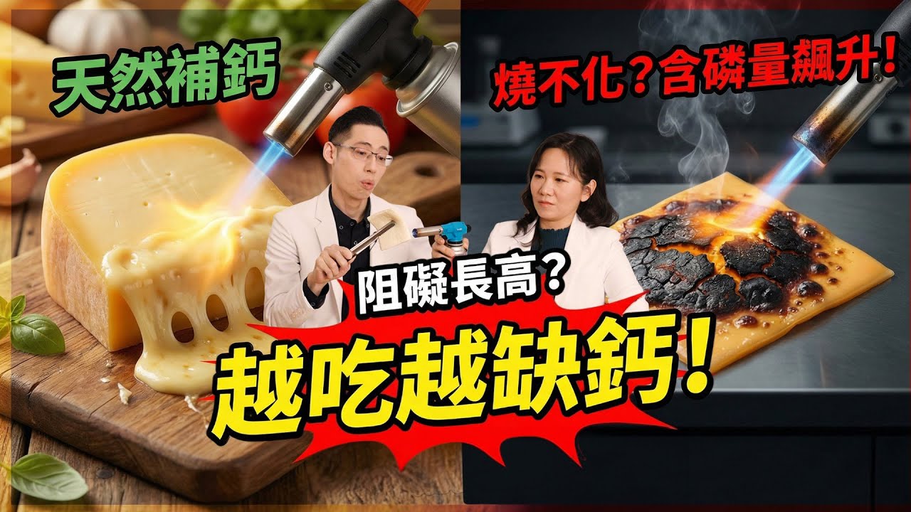 一片起司＝3罐可樂？火燒起司實驗揭開鈣質流失真相！吃錯反而「越補越矮」｜侑達大師