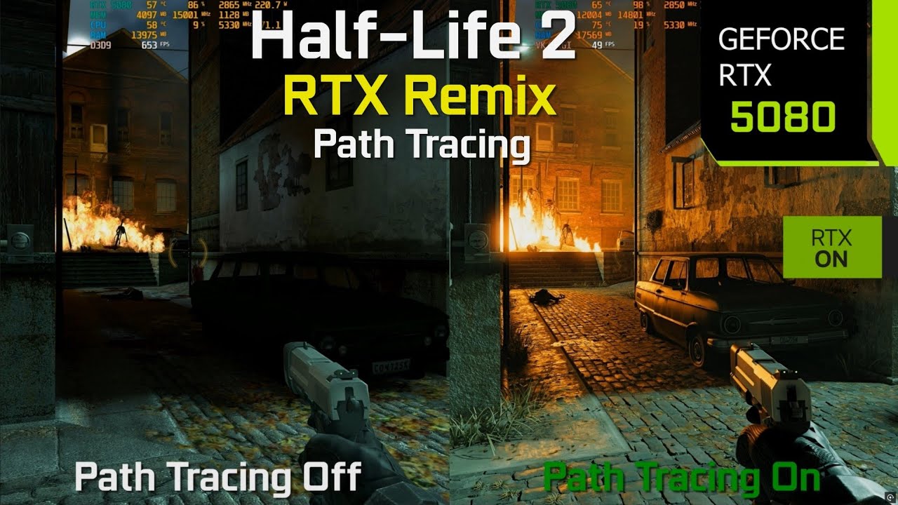 Half-Life 2 Path Tracing with RTX Remix After Months of Updates - Graphics/Performance Comparison