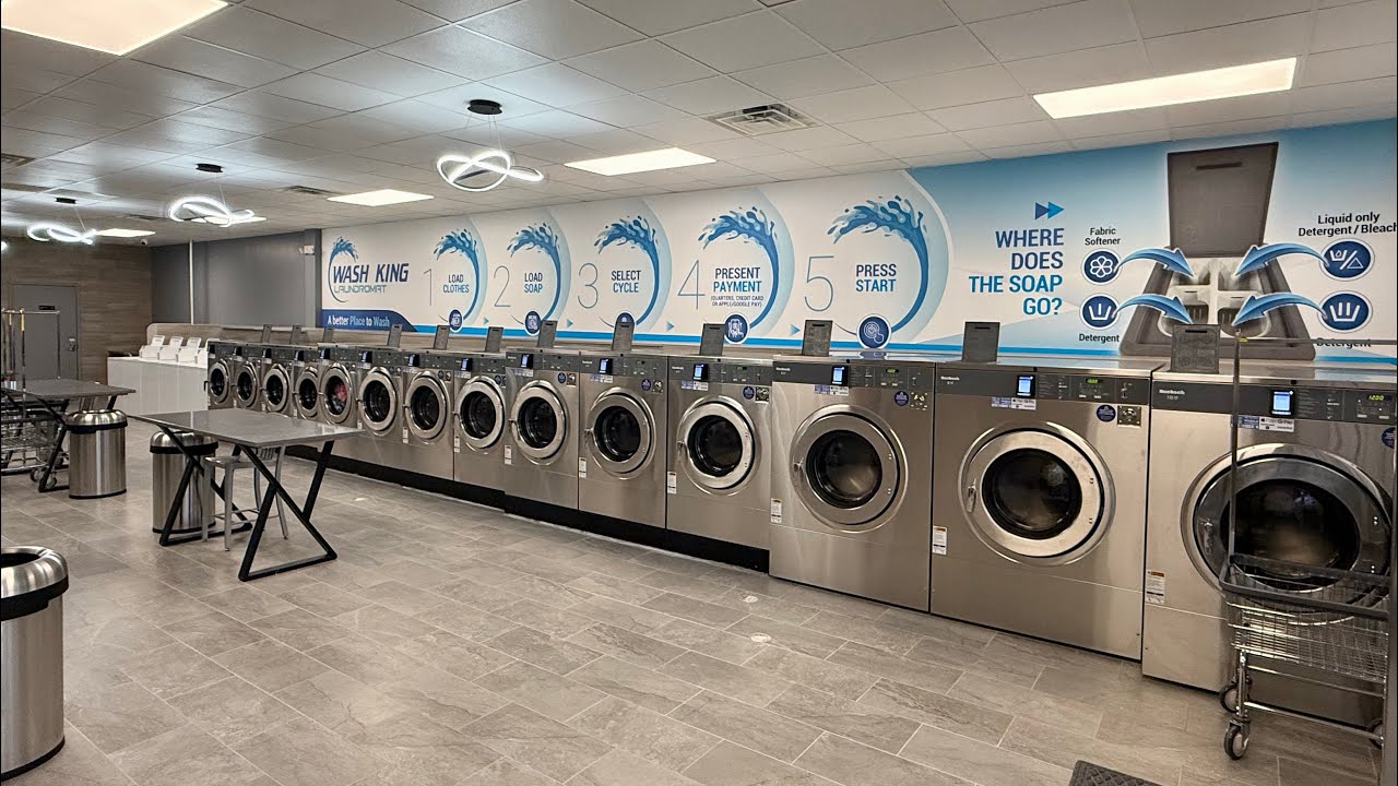 Tour of new Huebsch Laundromat with Kiosoft credit card readers