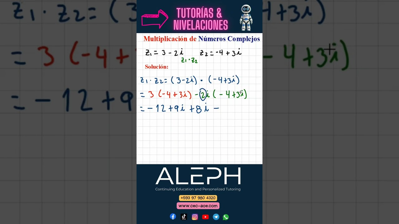 📘✨ Multiplicación de números complejos, fácil y clara ✨📘