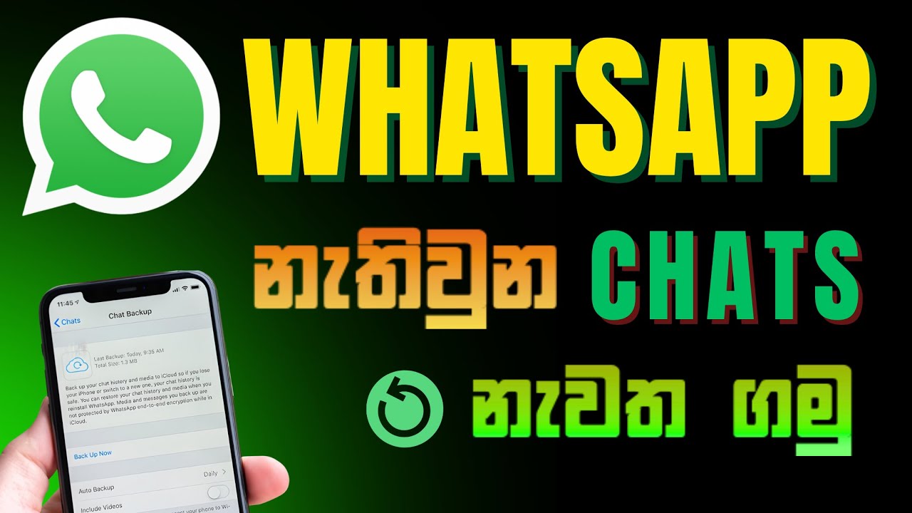 WhatsApp Chat Backup & Restore Sinhala | Delete වුන මැසේජ් ආයේ ගමු