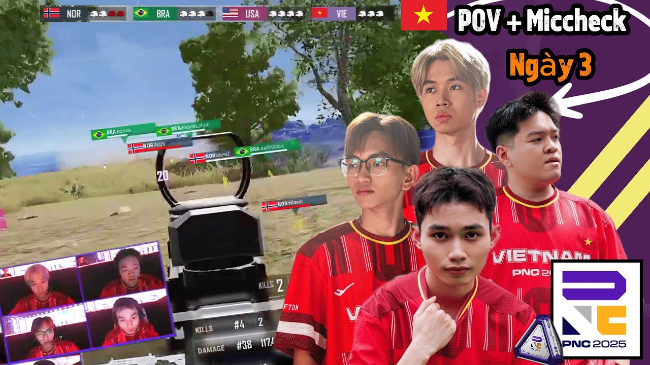 🏆[PNC 2025] POV + Miccheck đội tuyển PUBG Việt Nam Ngày 3 | Sunday The King Play.