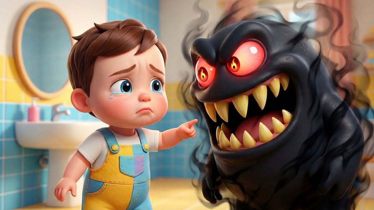 Monster in the Bathroom? Don’t Be Scared! | Funny Monster Song for Kids