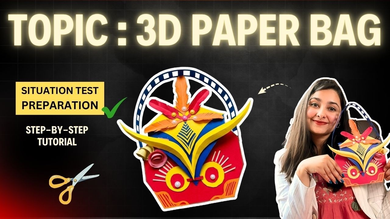 LET'S CREATE A PAPER BAG TOGETHER WITH ARTISTIC ZONE | NIFT SITUATION TEST LIVE PREPARATION 2023