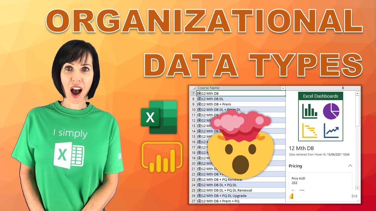Excel Power BI Organisational Data Types - Mind Blowing New Feature!