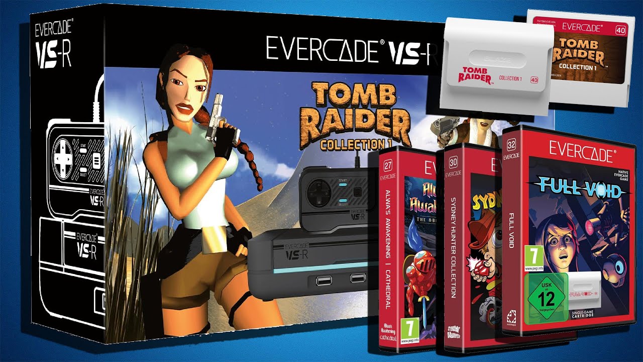 Evercade VS-R - Unboxing - Tomb Raider, Full Void, Cathedral & Alwa´s Awaking