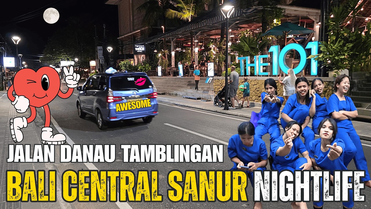 Spacer po nocnym Sanur w centrum Bali 2026