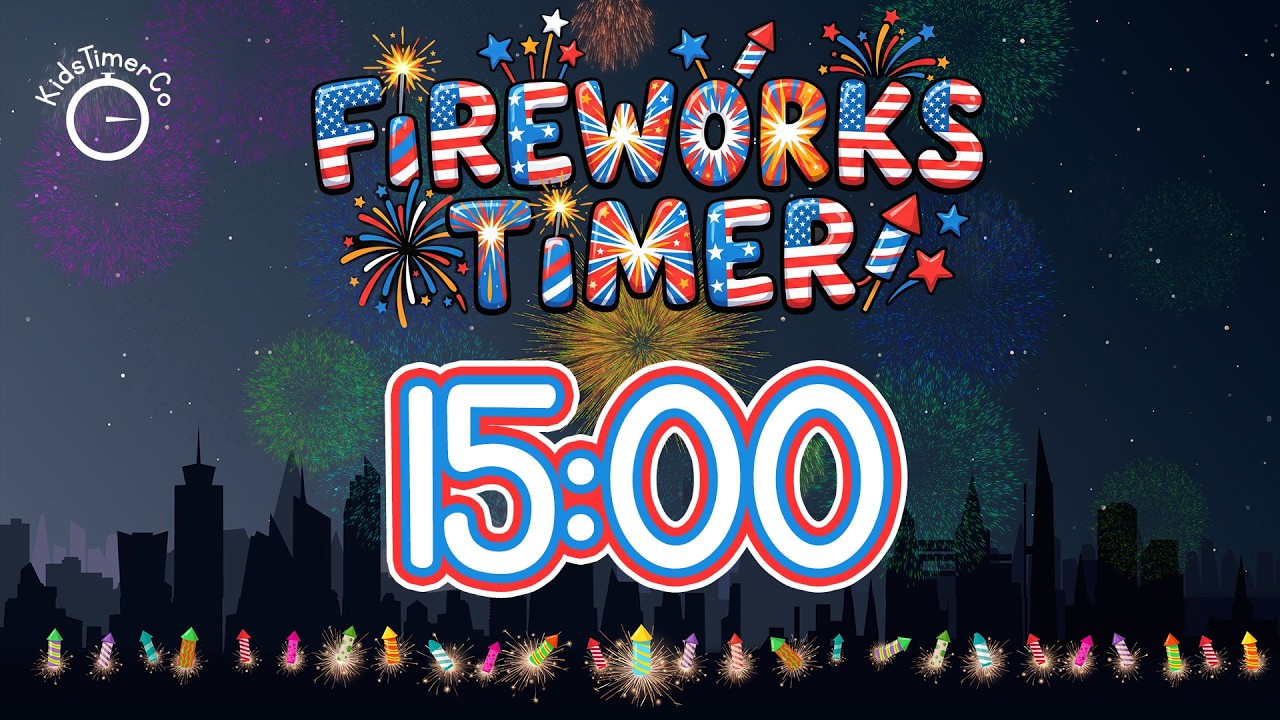15 Minute Fireworks Timer - Kids Visual Timer