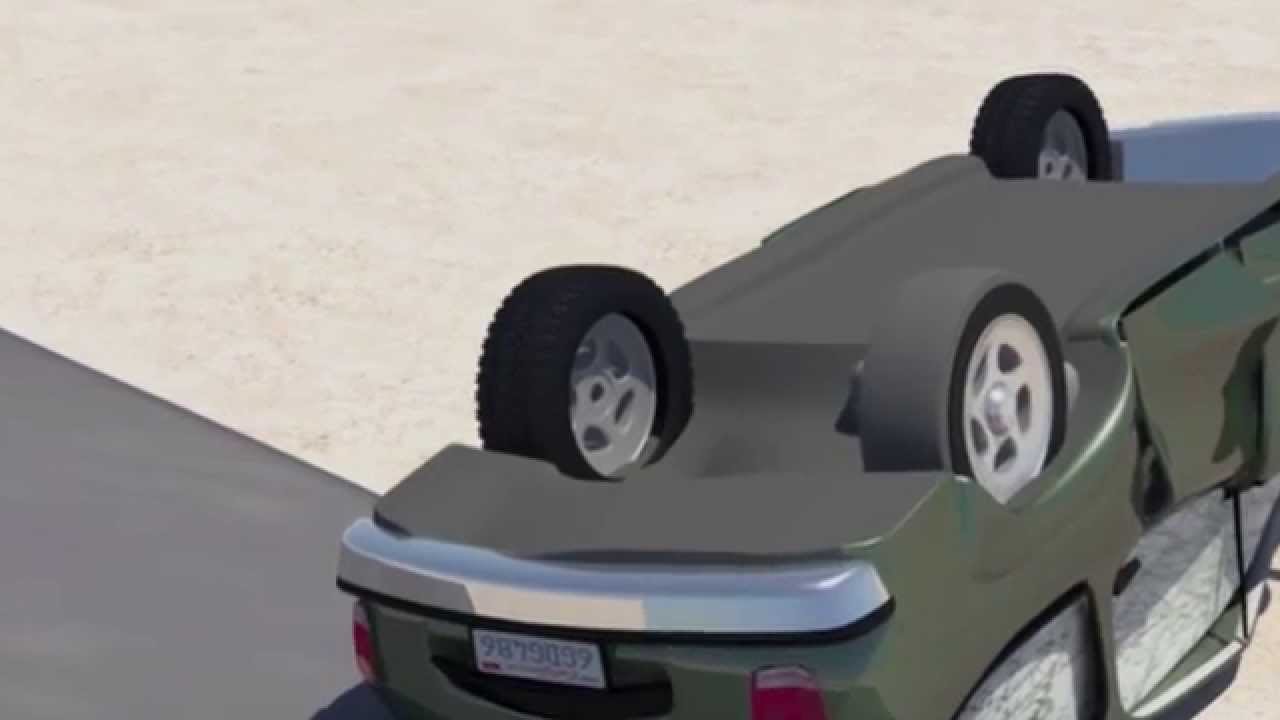 Reenactment of Tire Tread Separation Causing Car Rollover Accident