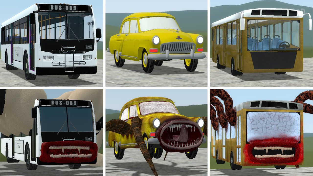 OLD AND NEW UPDATE: BUS EATER BUILDER, CAR EATER, BUS EATER VS ALL TREVOR HENDERSON BATTLE In GMOD!