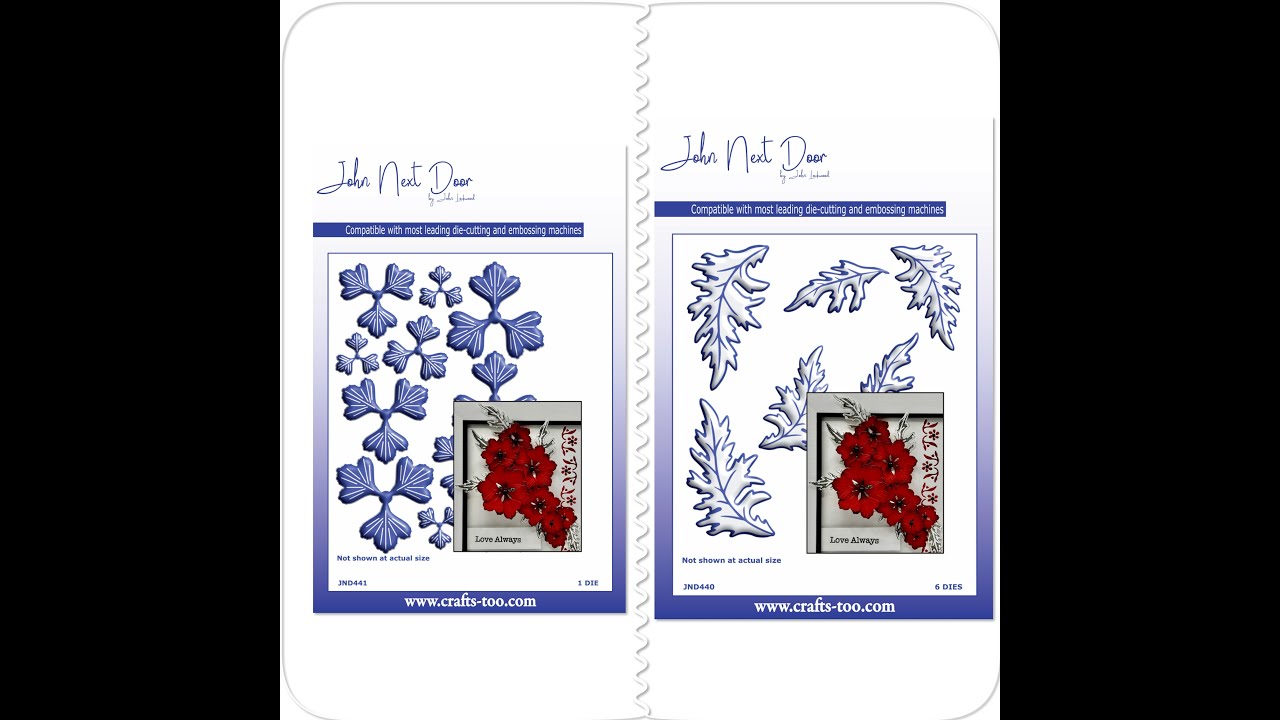 JND440 & JND441 - Dianthus Leaves & Scarlett Flower