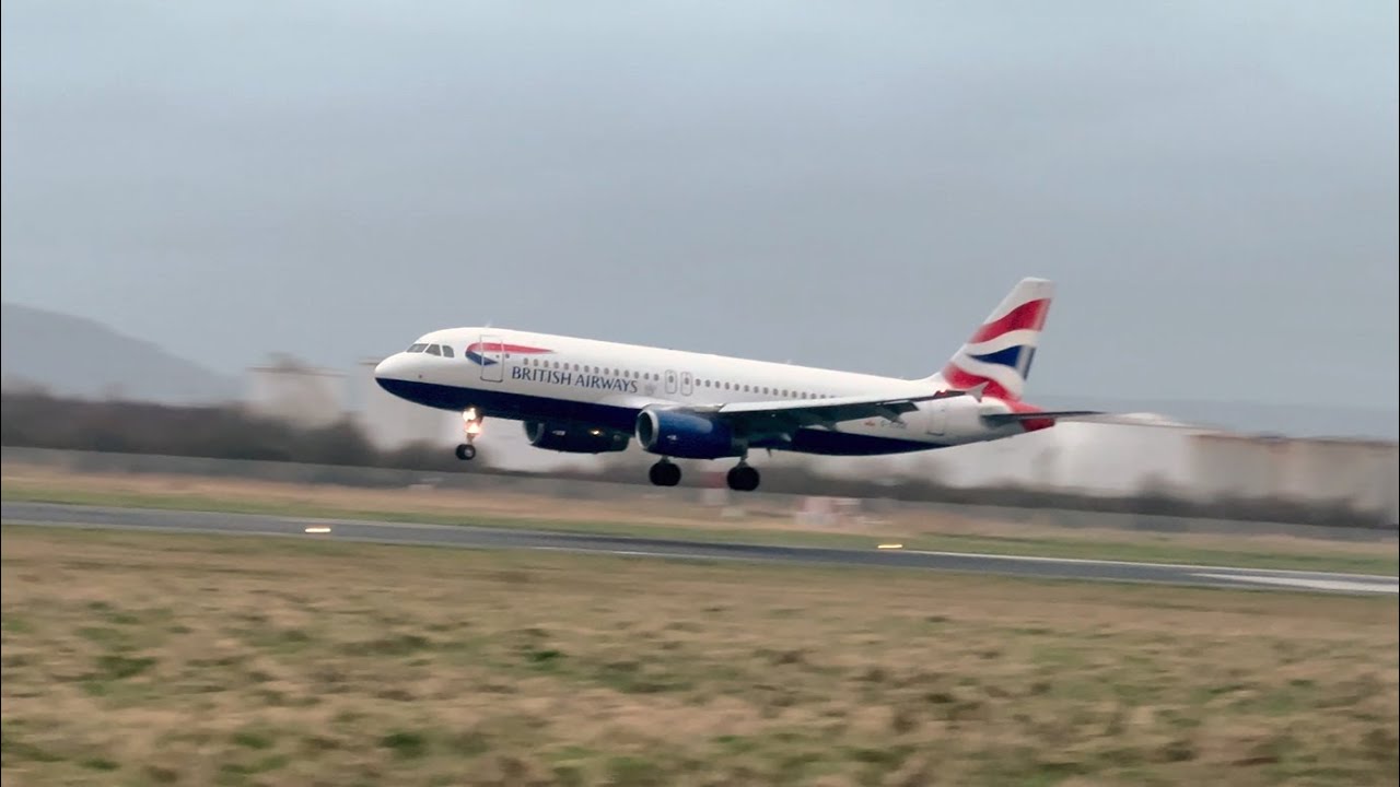(TOUCH and GO) British Airways (G-EUUE) : Airbus A320-232 : Belfast City Airport (BHD) : 4/2/2024
