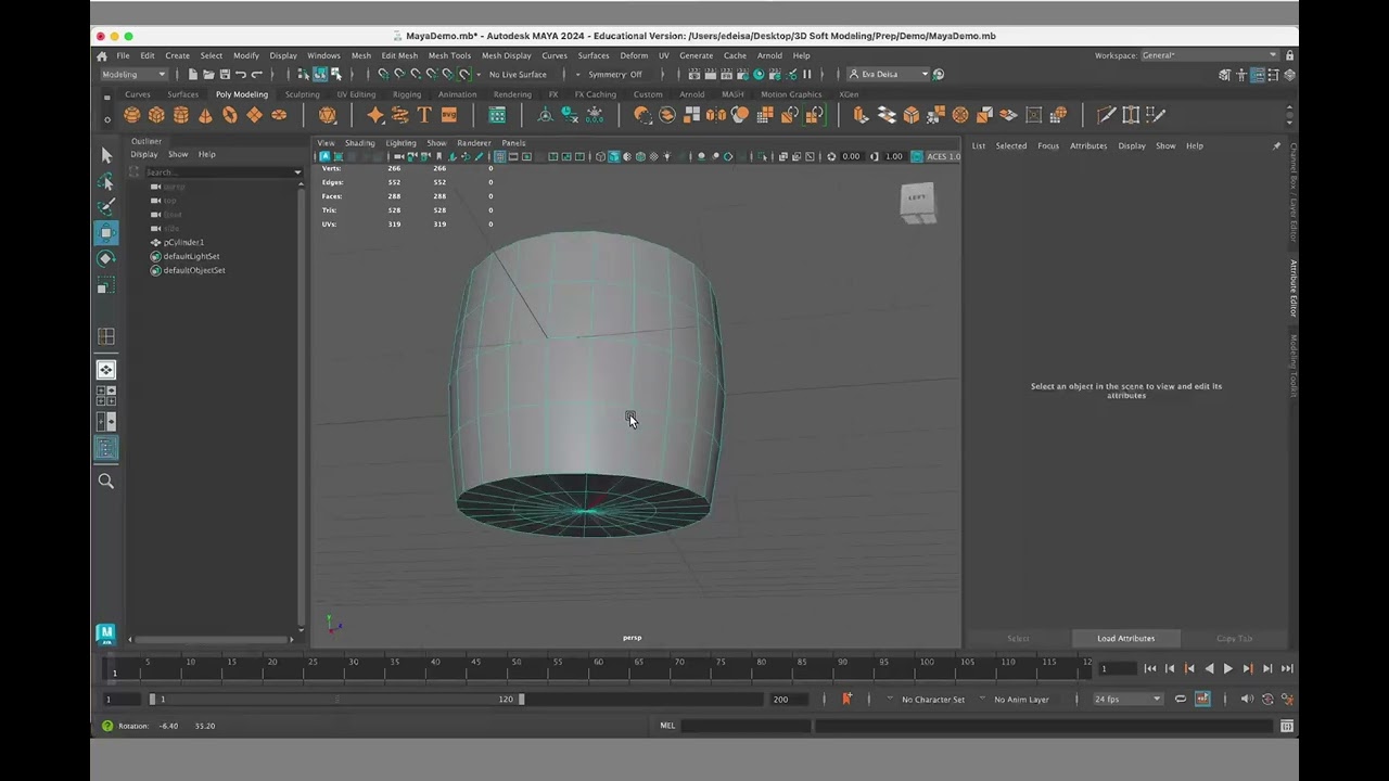 Maya Box Model Demo - 3D Soft Modeling Fall 2024