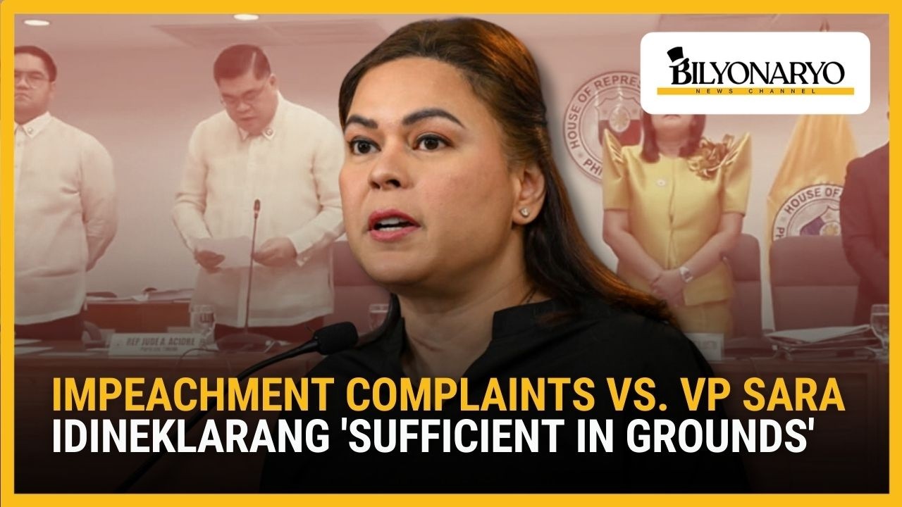 House committee idineklarang sapat ang grounds ng 3rd at 4th impeachment complaints laban kay Sara