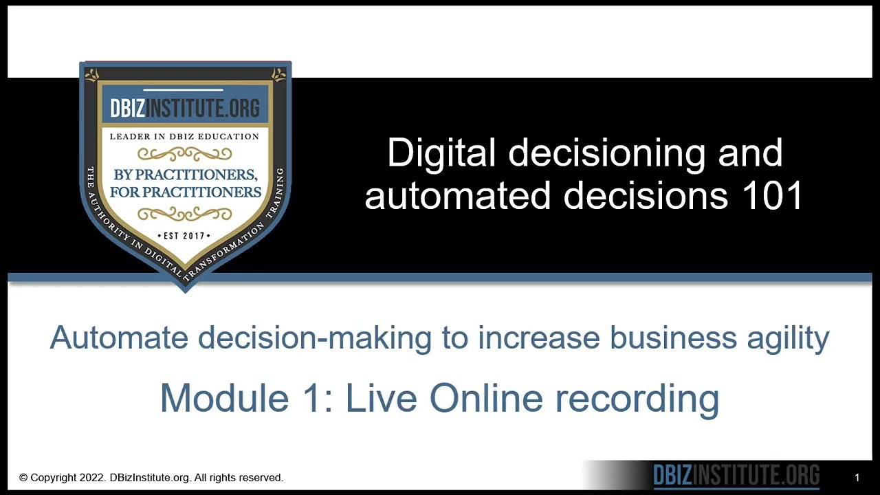 Digital Decisioning and Automated Decisions 101 Short Preview