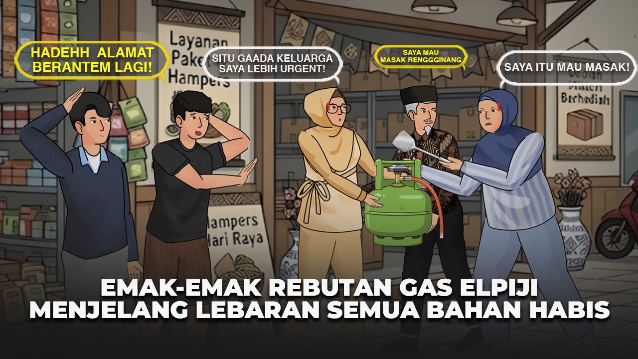 EMAK-EMAK REBUTAN GAS ELPIJI SAAT LEBARAN, DIBALIK KISAH BU MENUK | DRAMA ANIMASI