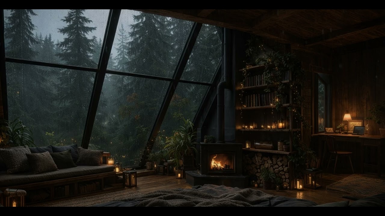 Warm Room, Heavy Rain & Rolling Thunder 🌩️ 1 Hour Relaxation
