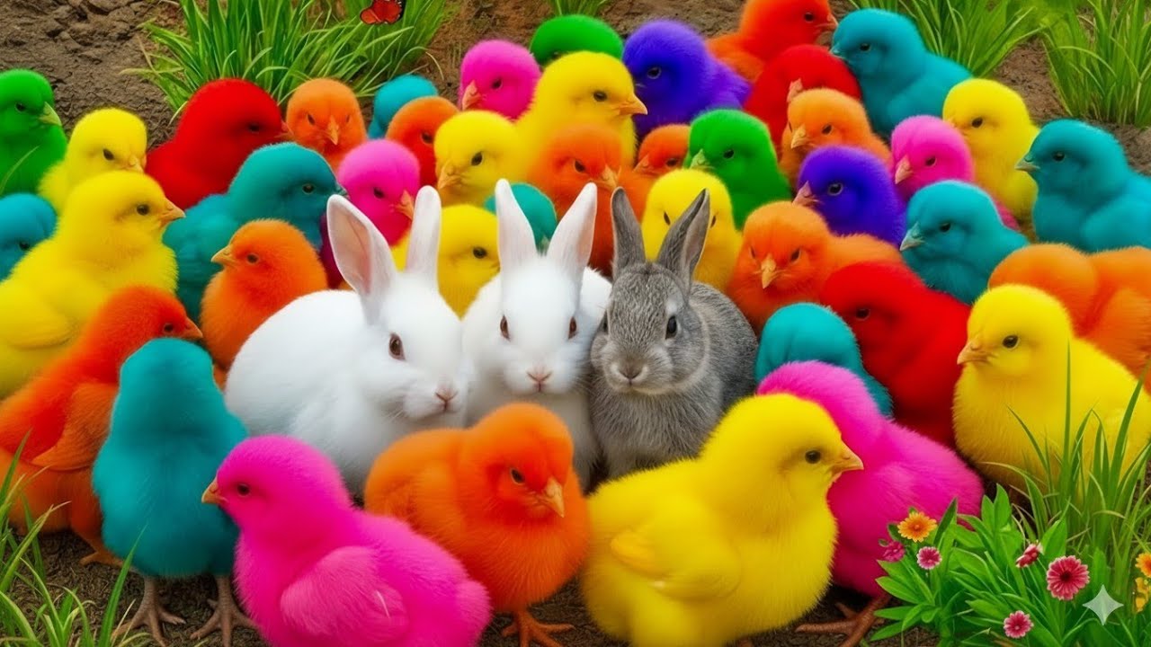 Tangkap Ayam Lucu, ayam warna warni, ayam rainbow, kelinci lucu, bebek lucu