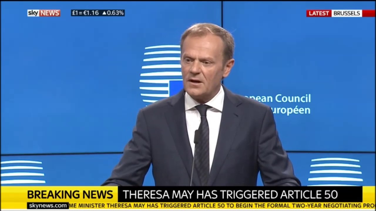 Donald Tusk Press Conference - Responds to Britain Triggering Article 50