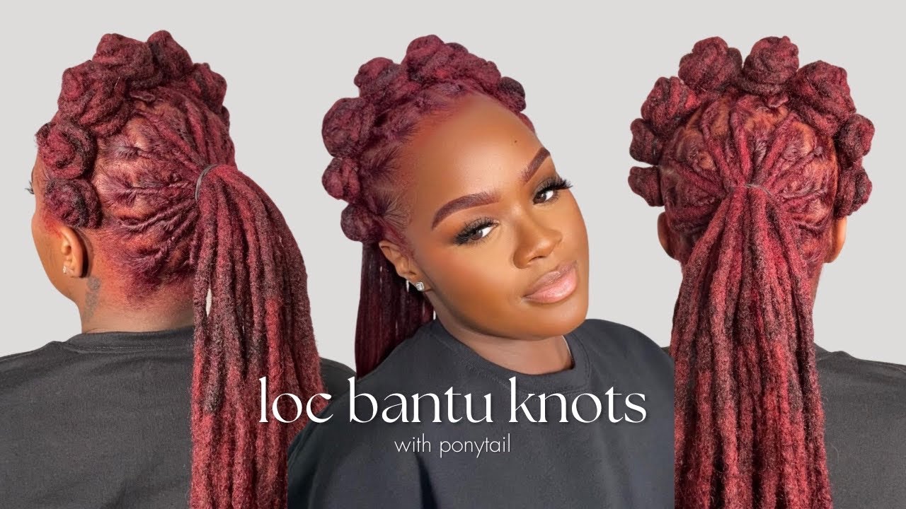 LOC TUTORIAL: Loc Bantu Knots w/ Ponytail | IamJackieCymone