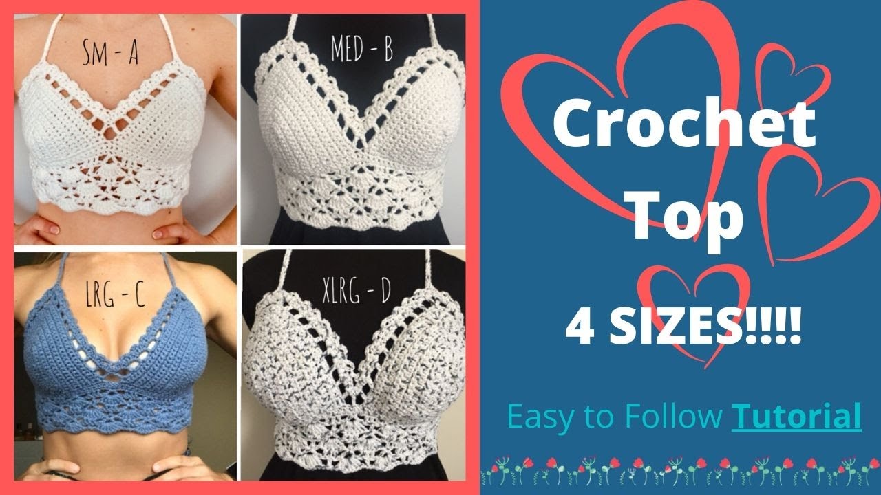 Crochet Top *****FOUR SIZES**** Easy to follow tutorial.