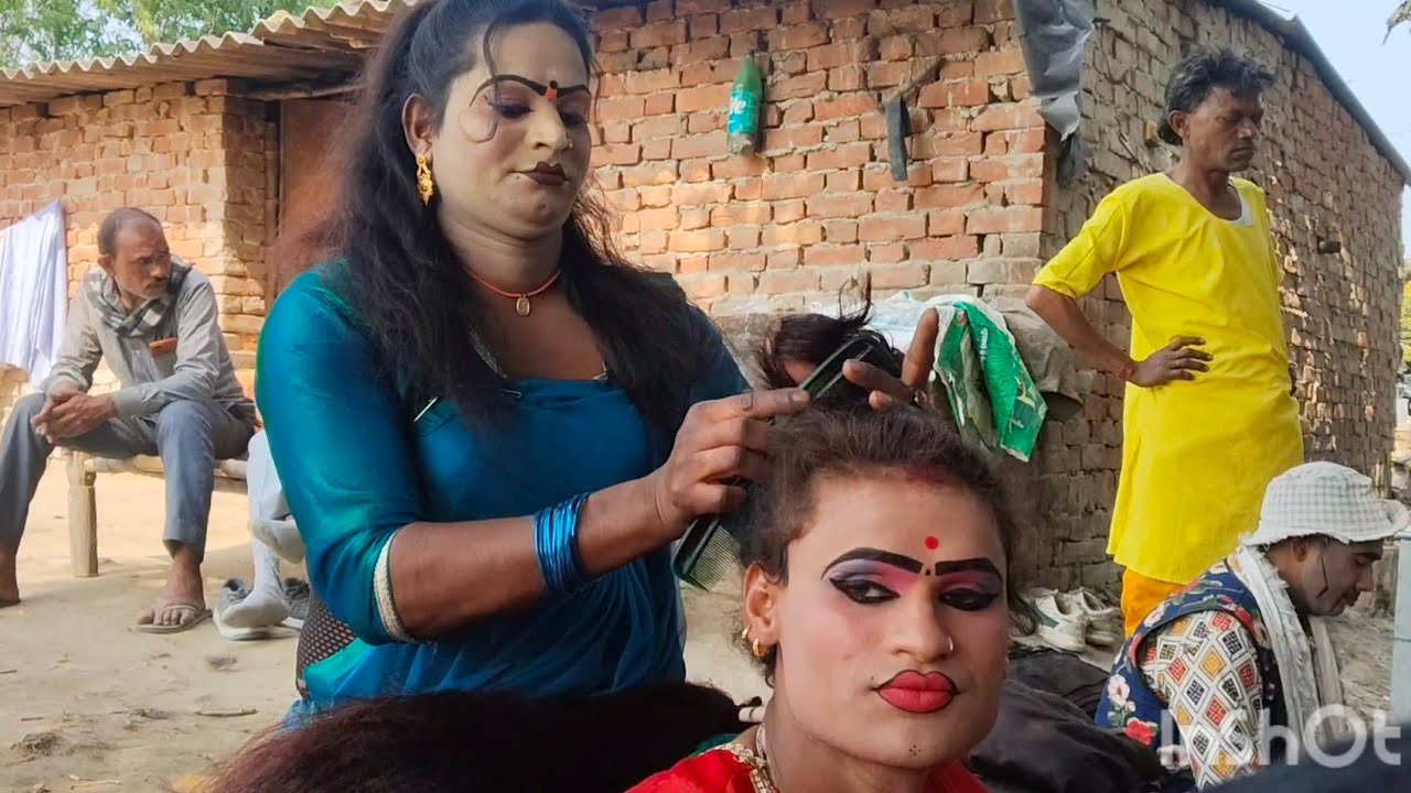 शिव बरन डांसर दाउदनगर की नौटंकी मेकअप वीडियो #viralvideo 
