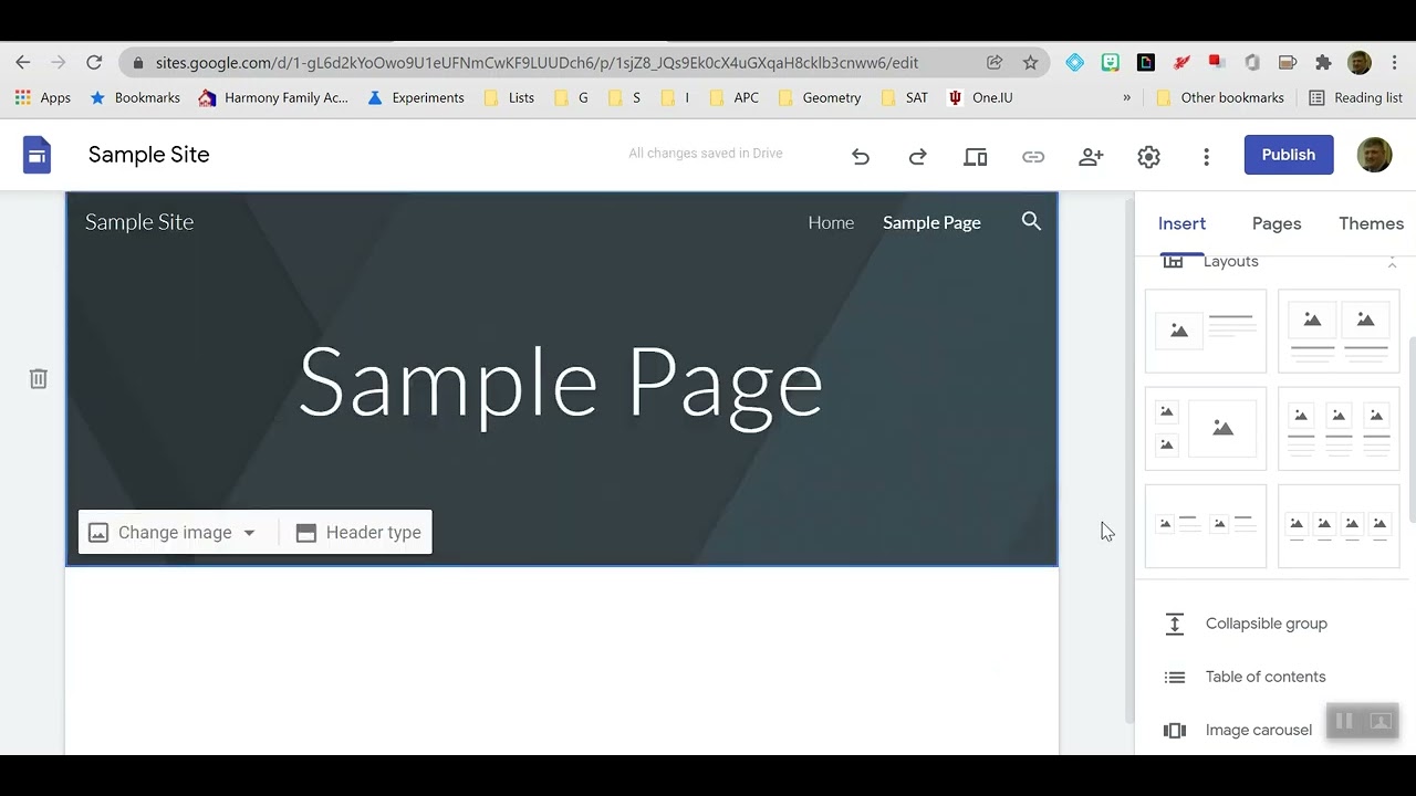 Changing the Layout of Your Google Site