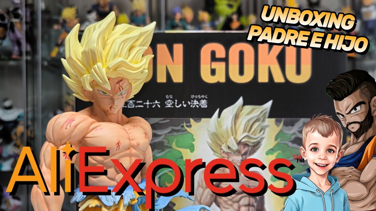 ¿GOKU SUPER SAIYAJIN de INFINITE STUDIO?¡¡¡NO!!!💥 RÉPLICA DE ALIEXPRESS💥. Unboxing padre e hijo