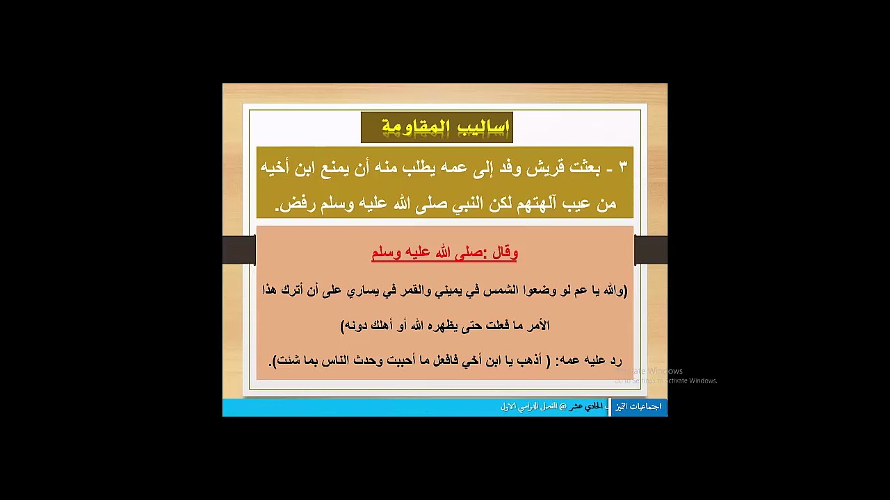 الصف الحادي عشر أدبي -  الدرس السادس - موقف قريش من الدعوة الإسلامية - أساليب المقاومة - بيعة العقبة