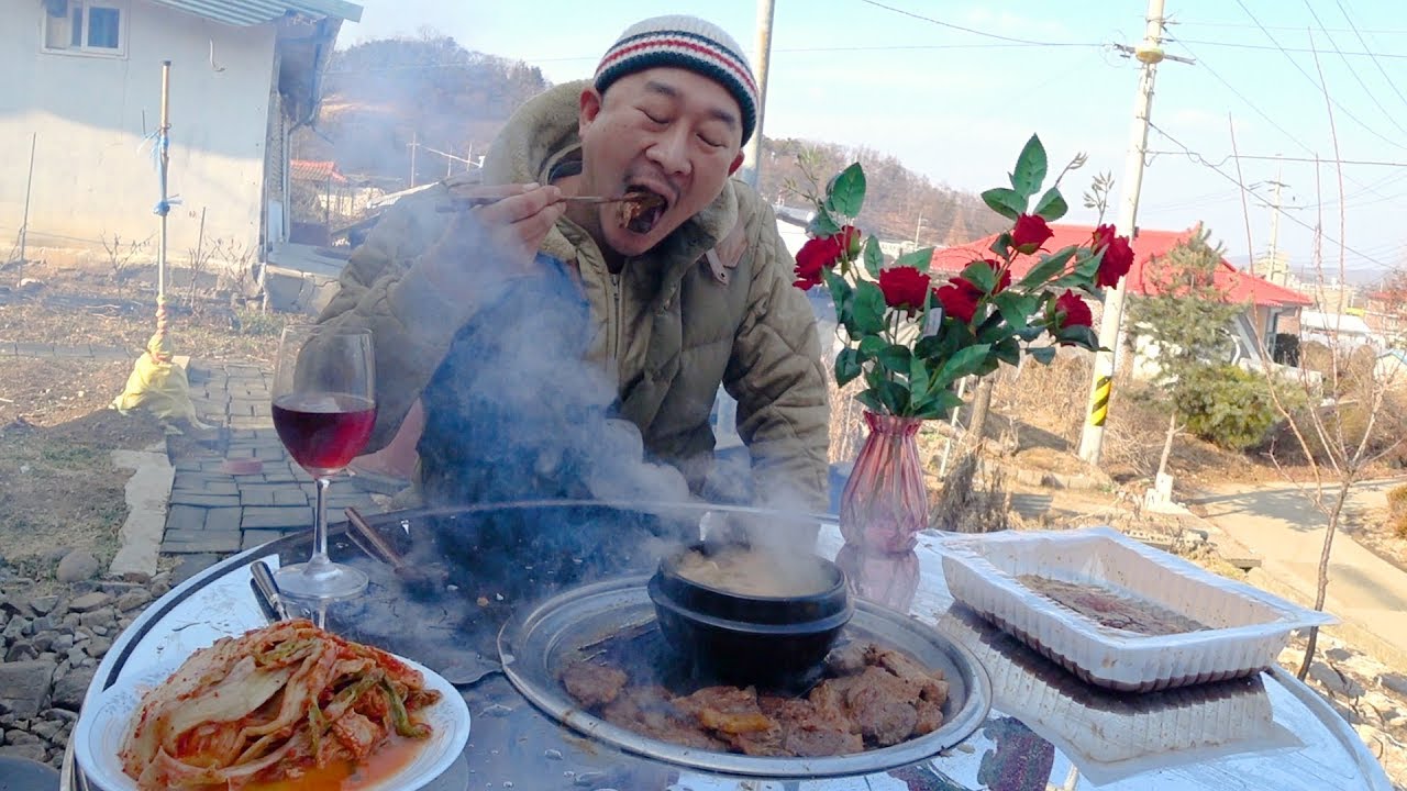 돼지갈비와 된장찌개 먹방 그리고 장미🌹Mukbang eating show