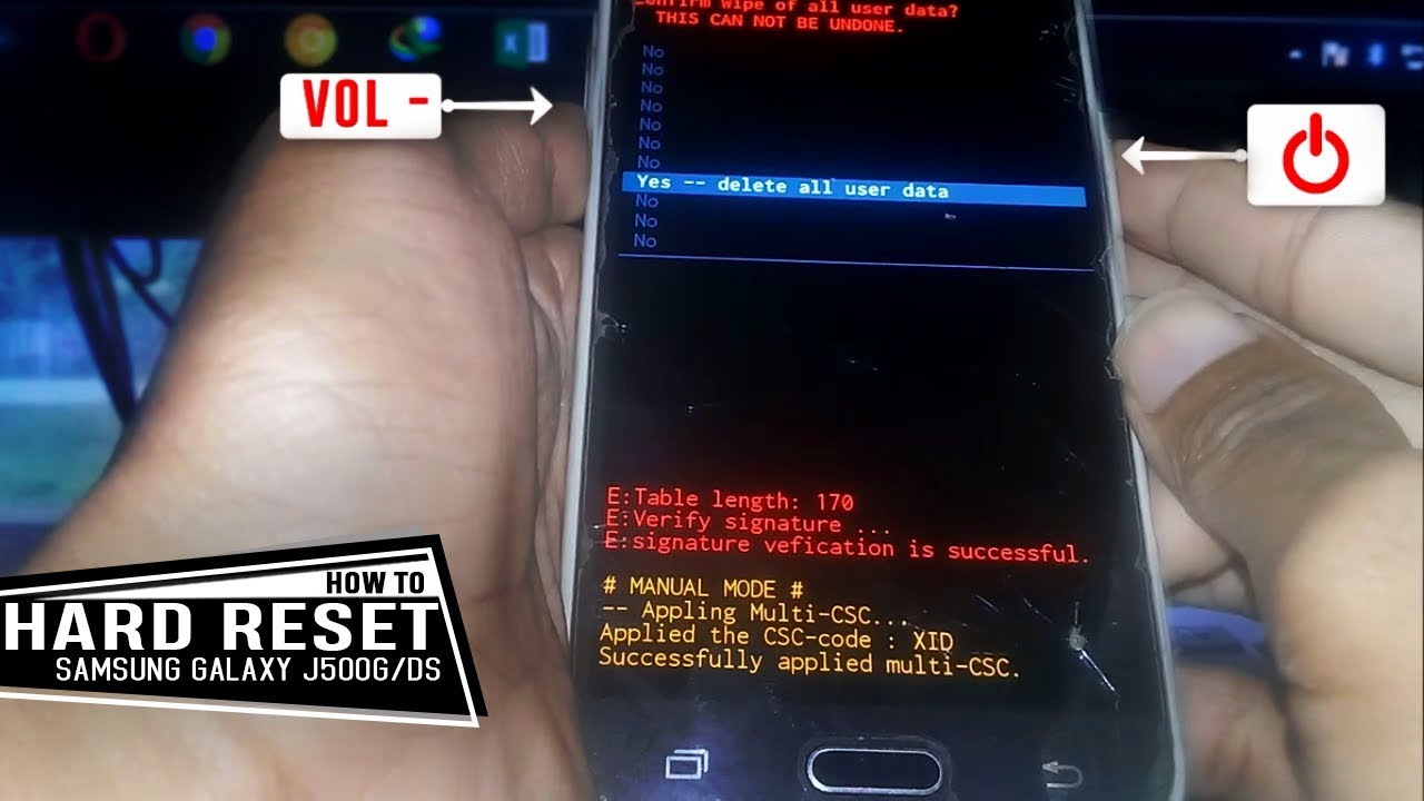 Hard Reset/Factory Reset Samsung Galaxy SM-J500G/DS