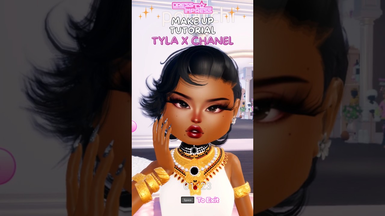 MAKE UP TUTORIAL - Tyla x Chanel ✨🖤 | Dress to Impress Roblox 