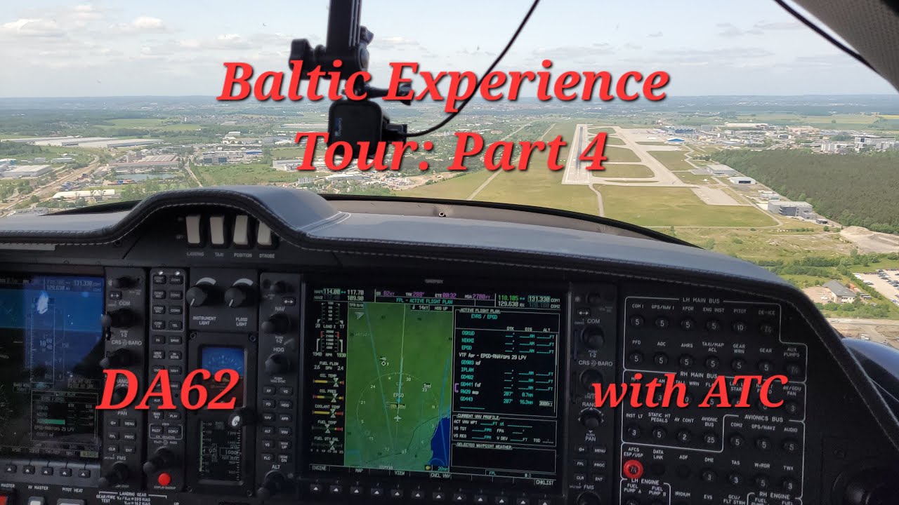 Dodging NATO air-maneuvers near Russian border and RNP approach into Gdansk, Poland- DA62 (with ATC)