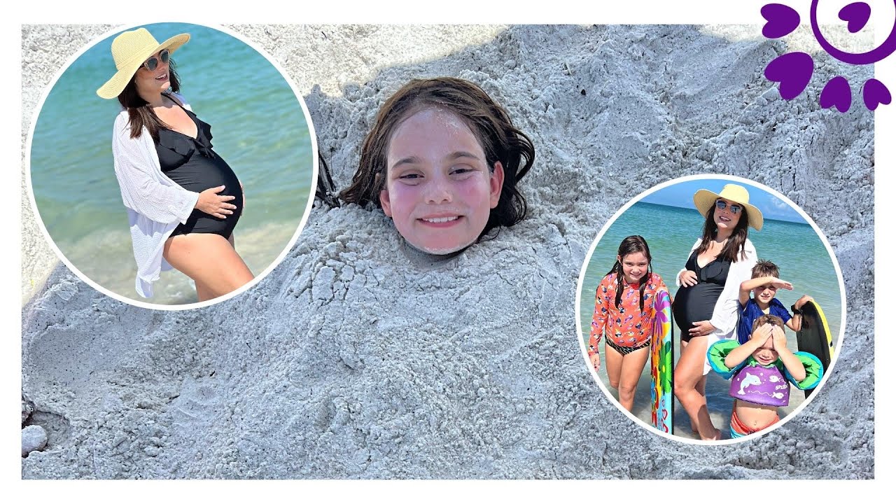 PRIMEIRA VEZ BRINCANDO DE ENTERRAR NA AREIA - FLÁVIA CALINA