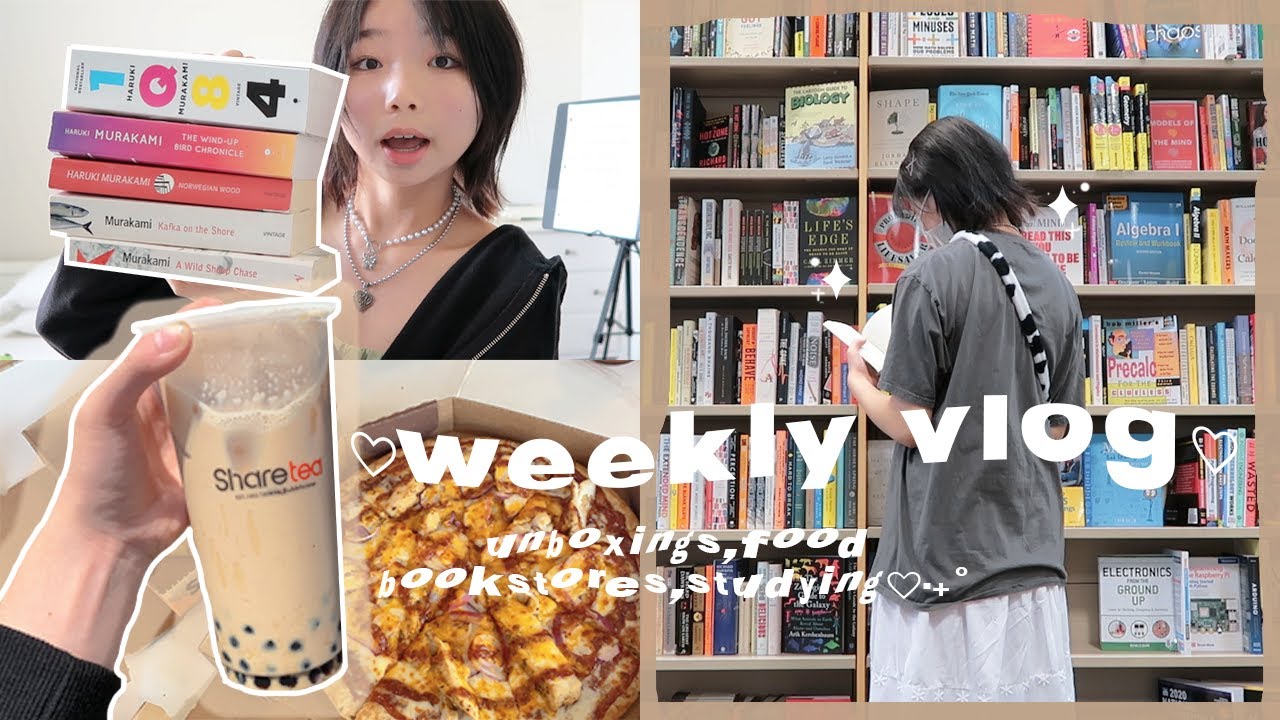 ༄ ‧₊˚ 🍳 weekly vlog ⌦ a lot of unboxings, bookstore visits, studying, eating good food ♡ ‧₊
