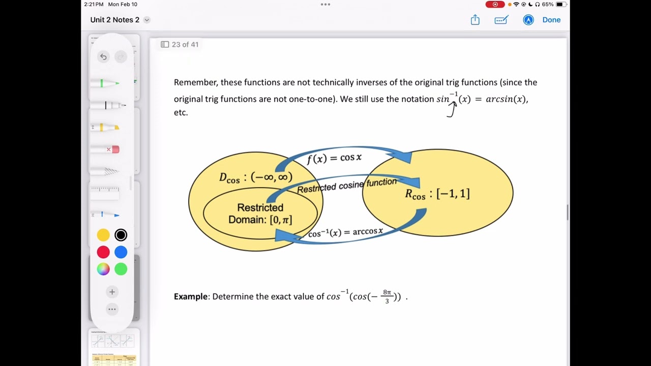 Section 8.3 - Inverse Trig Functions