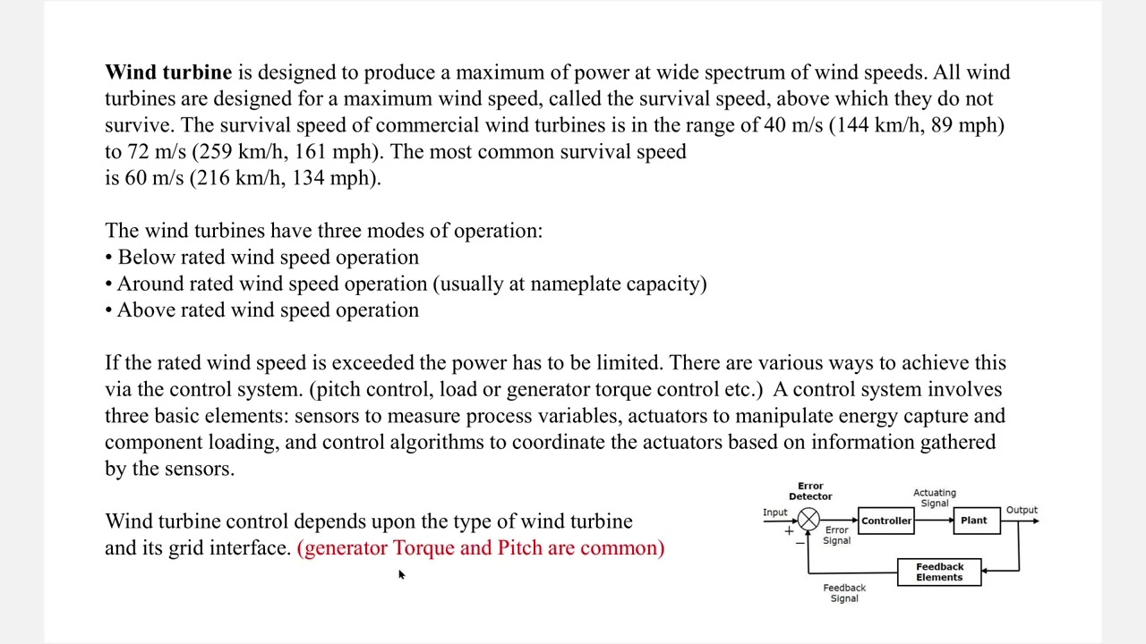 Lecture6video: Renewable Energy Systems, control of WECS