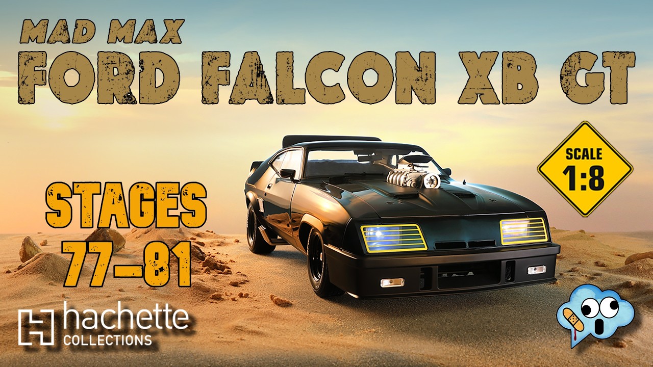 Модель автомобиля Ford Falcon XB GT из фильма &laquo;Безумный Макс&raquo; в масштабе 1/8, собранная из металл...