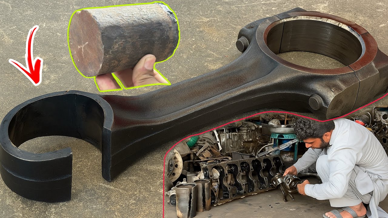 The Obligation Of Rare Mechanic Is To Repaired A Broken Truck Engine Connector Rod Without Headache