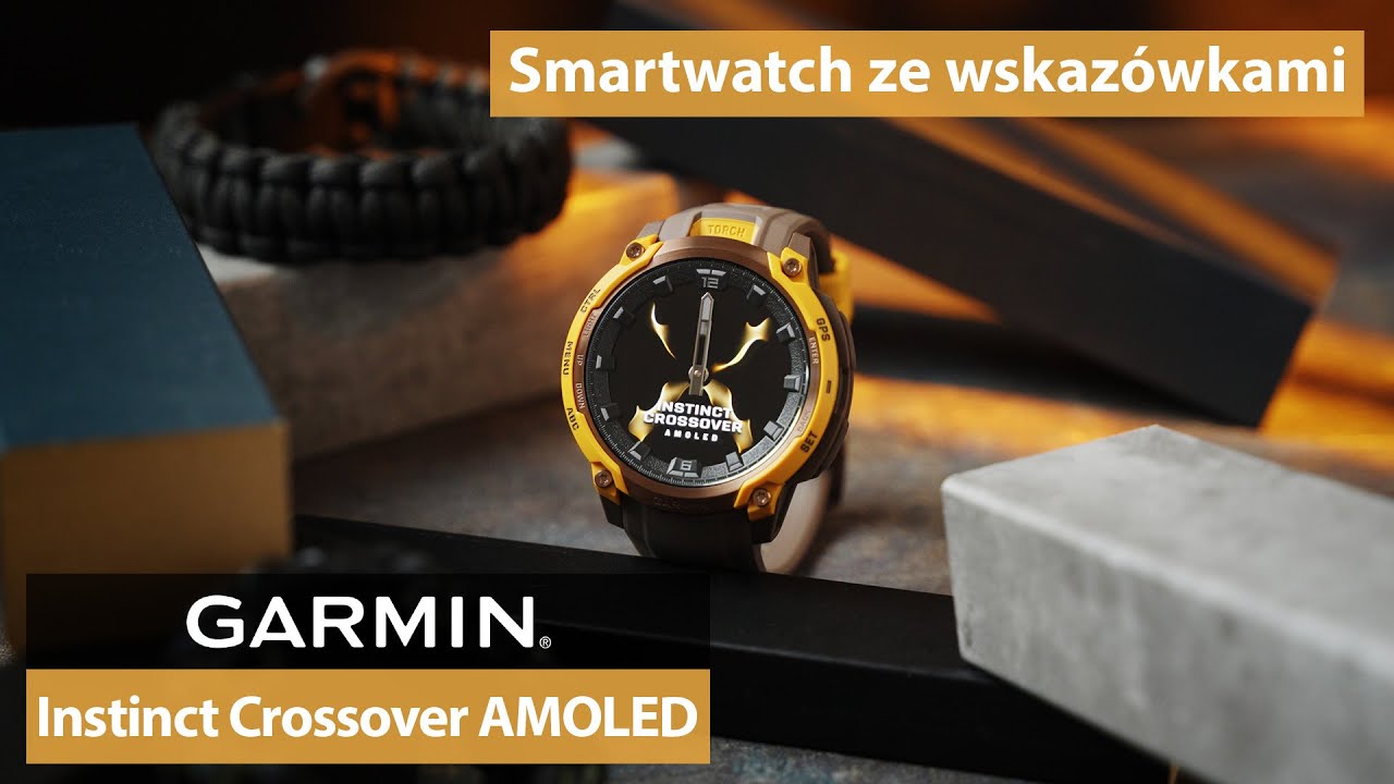 Garmin Instinct Crossover AMOLED - Outdoorowa hybryda smartwatcha z zegarkiem wskaz&oacute;wkowym