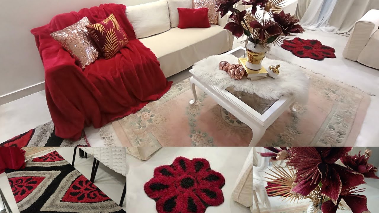 فرشت البيت بالفرش الشتوي ودفيت البيت ❤️ديكور شتوي دافئ #تنظيف عميق لصالتي استعدادا لدخول الشتاء