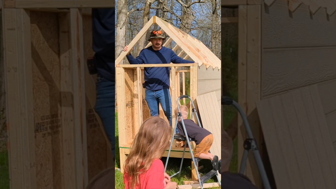 Got the chicken coop roof installed. #diy #carpentry #chickencoop #diyproject #homesteading