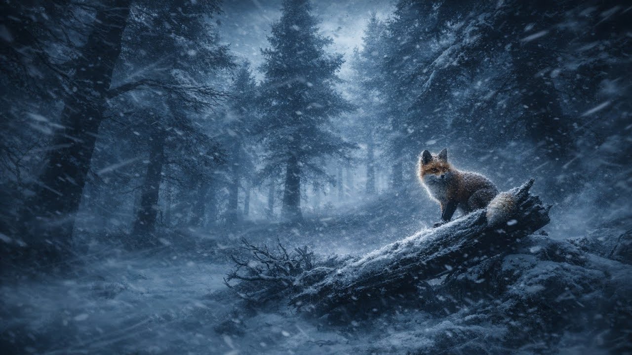 Mystical Woods Winter Storm ❄️ 10 Hours of Powerful Snowstorm for Anxiety Relief & Calm