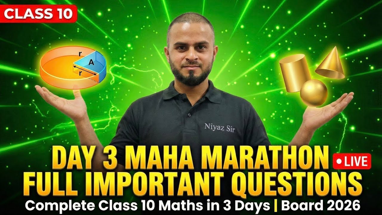 🔴 Live: Full Book Long Answer Questions | Complete Class 10 Maths | Niyaz Sir